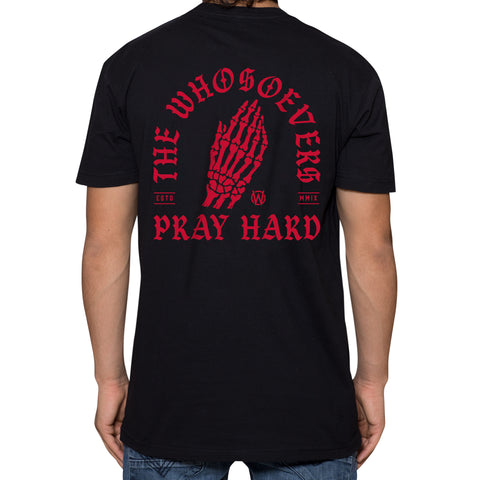 Arch Pray Hard Bones T-Shirt | Black Red